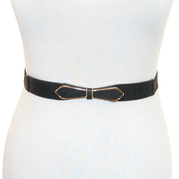 Accessories - *FREE WITH PURCHASE* Gold Trim Bow Belt